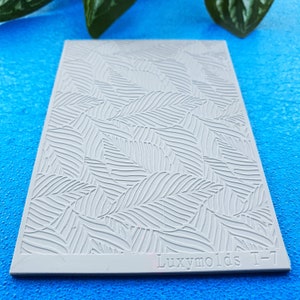Fimo Textur Fliese Textur Matte Clay Stempel Fimo Textur Schablonen &quot;Blätter&quot; T-7