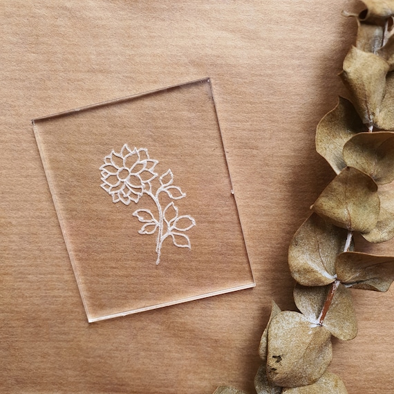 Embossing stamp for polymer clay "Sun flower" Floral texture plate Flower debossing stamp Acrylic stamps