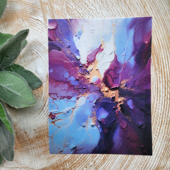 Fall Clay transfer paper / Image transfer paper for clay / Water soluble paper for polymer clay / Purple splatter pattern transfer sheets