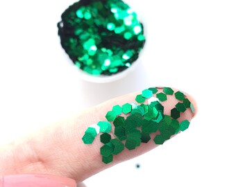 Green Hexagon Chunky glitter for Resin Epoxy crafts