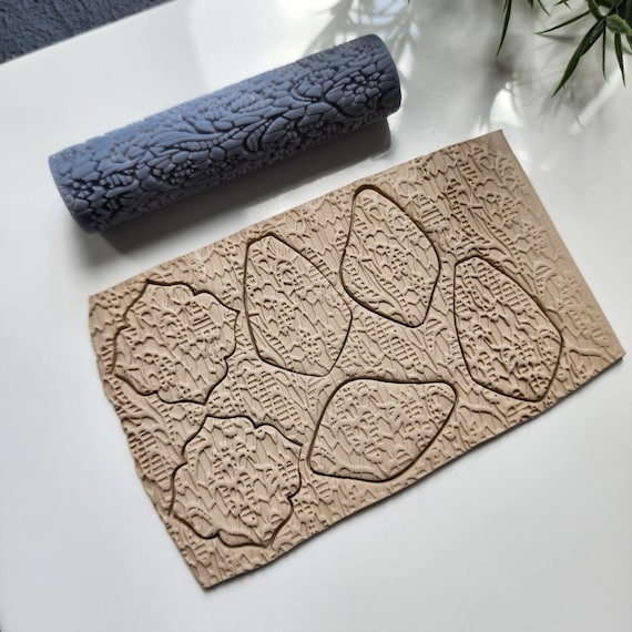 Polymer clay texture roller clay stamp 3D printed embossing "Lace"