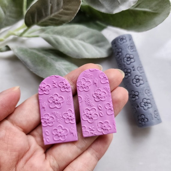 Polymer clay texture roller clay stamp 3D printed embossing