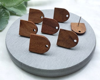 Wood Earring stud components Geometric studs Earrings findings DIY jewelry