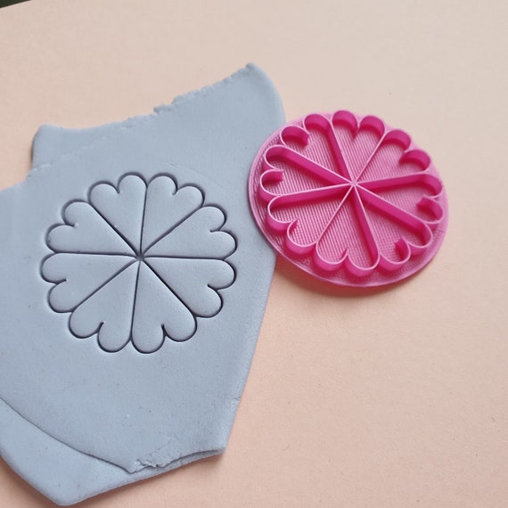 Polymer clay stamp "Flower" 3D printed embossing