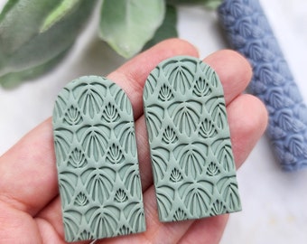 Polymer clay texture roller "Monstera" clay stamp 3D printed embossing