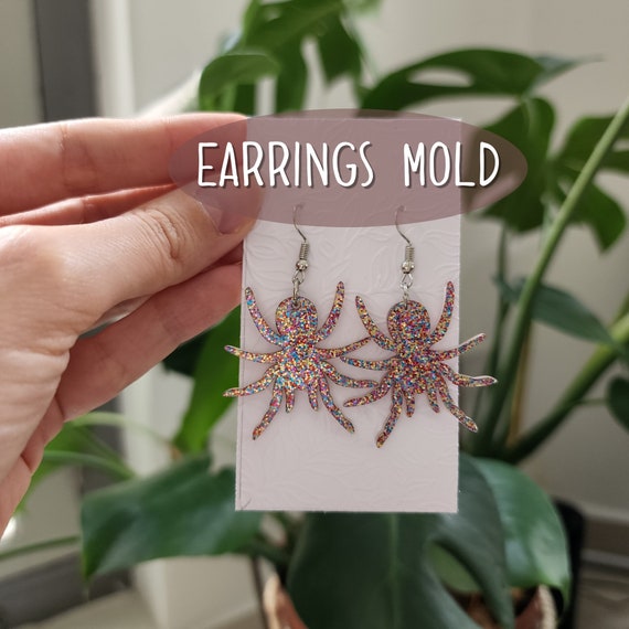 Silicone earrings mold for resin and epoxy "Spider"