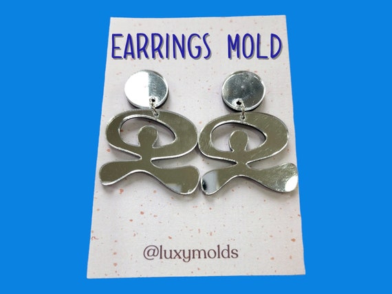 Silicone earrings mold / Silicone epoxy mold / Silicone earring moulds / Silicone UV resin molds / Stud earring silicone jewelry mold