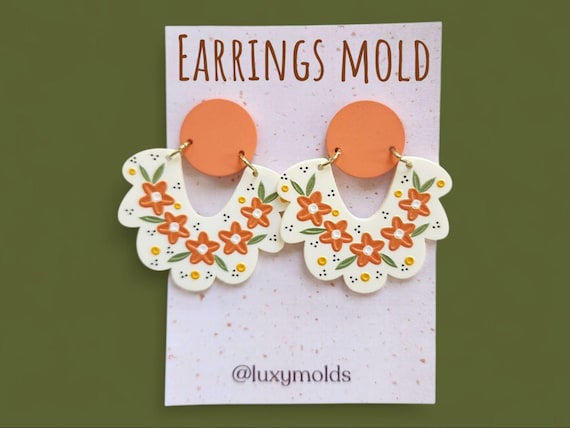 Silicone earrings mold / Silicone epoxy mold / Silicone UV resin molds / Abstract earrings silicone jewelry mold / Matte effect earring mold