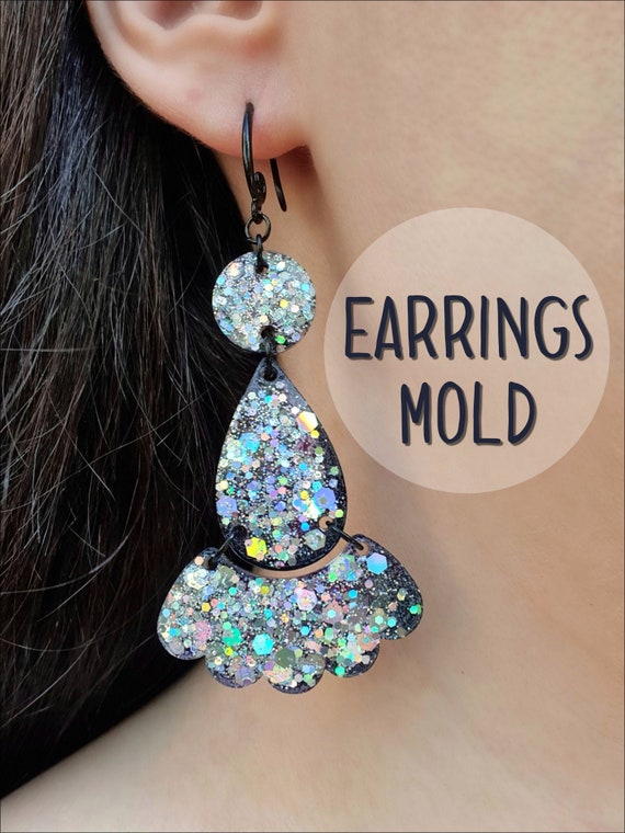 Silicone earring mold Jewelry Resin mould for resin and epoxy