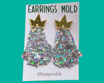Halloween Ghost Earrings Silicone Mold, UV Resin Epoxy Jewelry