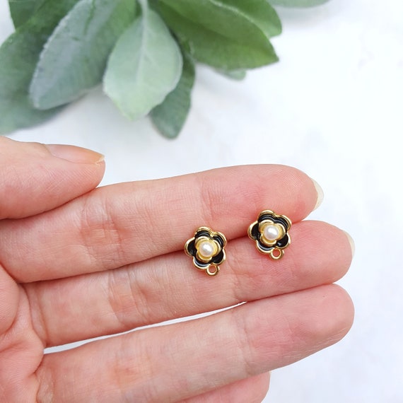 Flower Earring stud components Earrings findings DIY jewelry