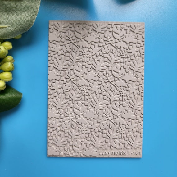 Polymer clay Texture tile Texture mat Clay stamp Polymer clay texture stencils "Flowers, Botanic" T-161