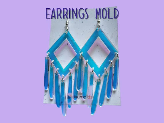 Silicone earrings mold / Silicone epoxy mold / Silicone earring moulds / Silicone UV resin molds / Triangle silicone jewelry mold