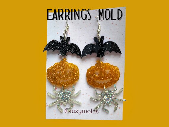Silicone earrings mold / Silicone epoxy mold / Silicone earring moulds / Silicone UV resin molds / Halloween silicone jewelry mold