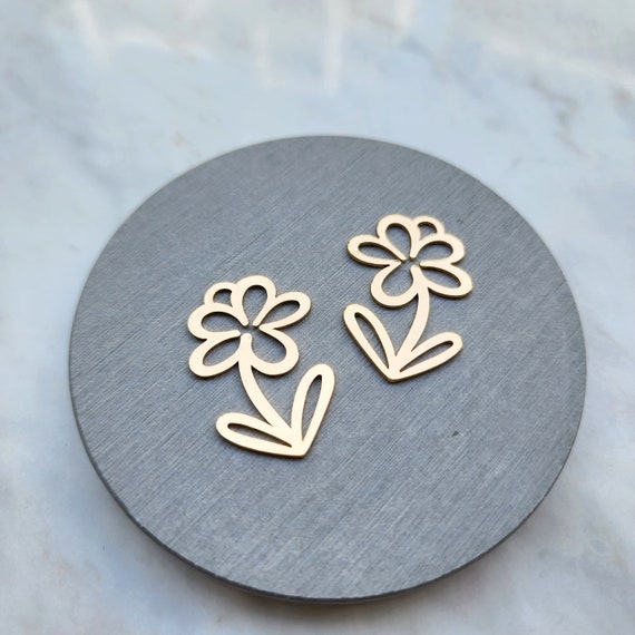 Gold plated charms Flower Earrings components Earrings findings DIY jewelry