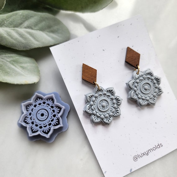 Polymer Clay cutters "Folk flower" Earrings sharp clay cutter / Polymer clay tool / Earrings cutter / Botanical cutter / Jewelry cutter
