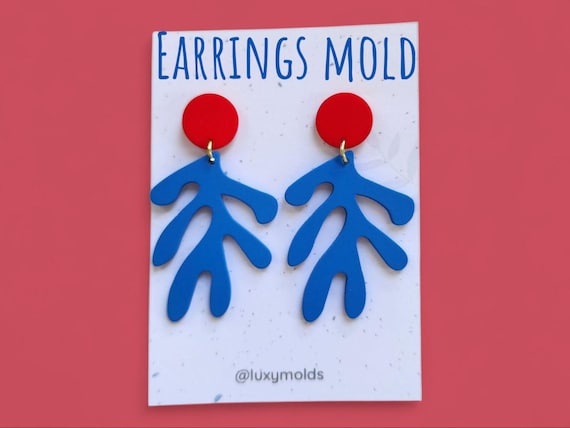 Silicone earrings mold / Silicone epoxy mold / Silicone UV resin molds / Coral earrings silicone jewelry mold / Matte effect earring mold