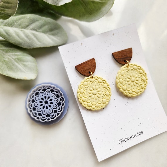 Polymer Clay cutters "Folk flower" Earrings sharp clay cutter / Polymer clay tool / Earrings cutter / Botanical cutter / Jewelry cutter