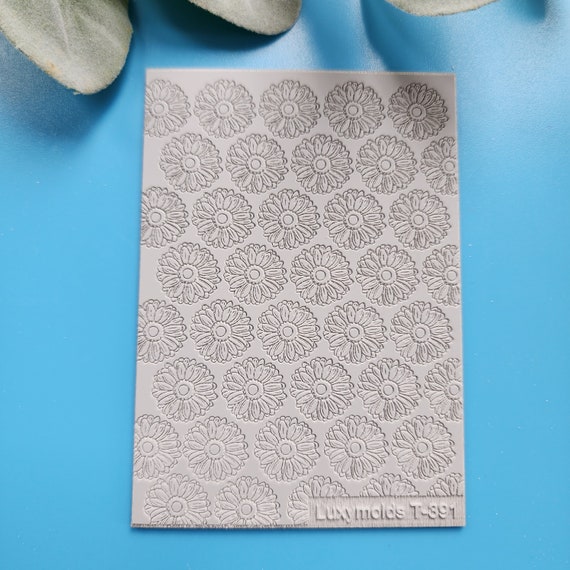 Polymer clay Texture tile Texture mat Clay stamp Polymer clay texture stencils "Flower" design clay texture Rubber mat T-391