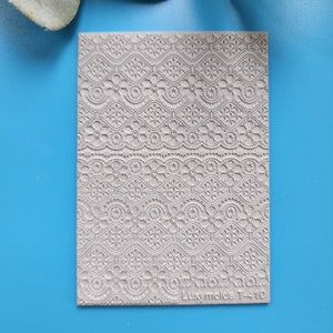 Polymer clay Texture tile Texture mat Clay stamp Polymer clay texture stencils "Flower Lace" design clay texture Rubber mat T-410