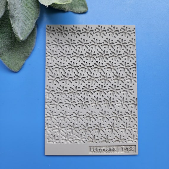 Polymer clay Texture tile Texture mat Clay stamp Polymer clay texture stencils "Flowers" T-138
