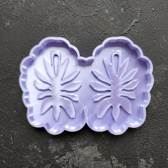 Glossy Earring Mold Blanks – Master Molds for Making Your Own Silicone Molds "Fern Leaf Botanic design"