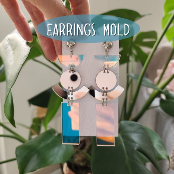 Silicone earrings mold for resin and epoxy