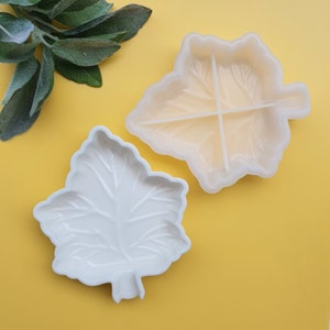 Leaf mold trinket tray dish plate silicone mold for Resin Epoxy Jesmonite craft