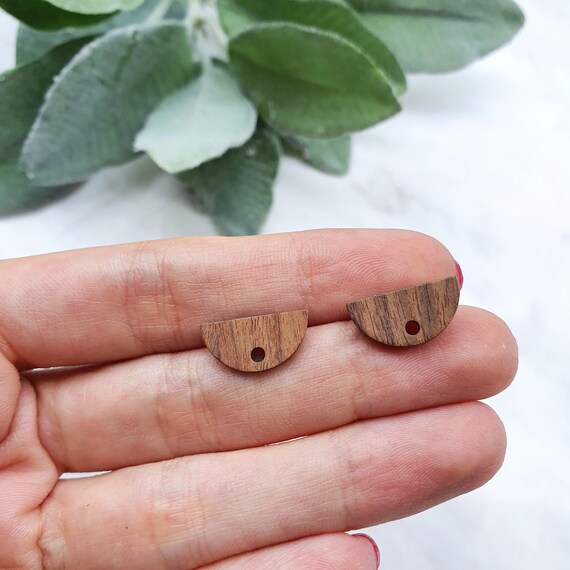 Wood Earring stud components Geometric studs Earrings findings DIY jewelry