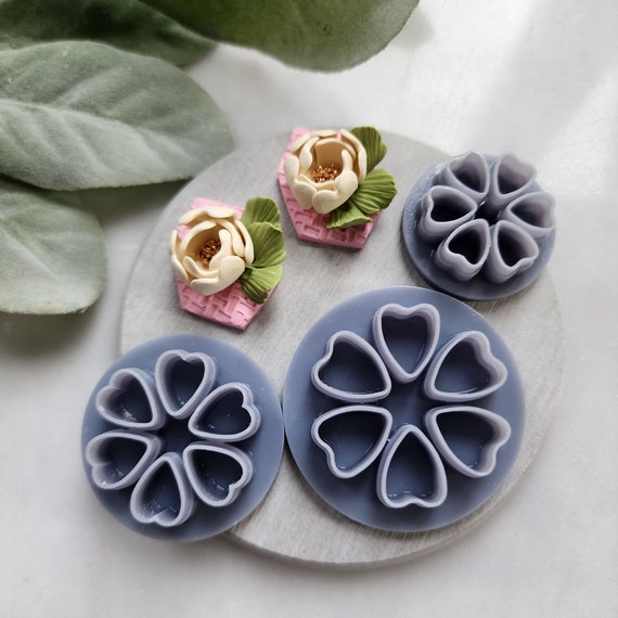 Micro cutters "Petals" cluster Polymer clay mini cutter 3D print jewelry molds Earrings clay mold Clay tools Clay supplies