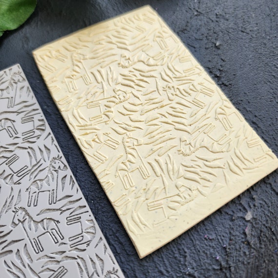 Polymer clay Texture mat Texture tile Clay stamp Polymer clay supplies Texture stencils "Zebra" design clay texture Rubber mat T-57