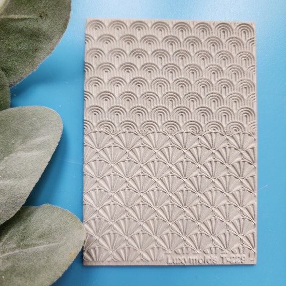 Polymer clay Texture tile Texture mat Clay stamp Polymer clay texture stencils "Arch, Rainbow, Shell" design clay texture Rubber mat T-229