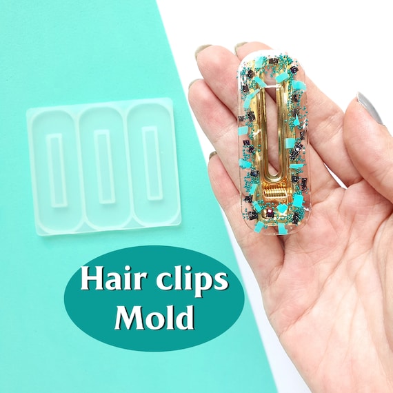 Silicone hair clip mold for resin and epoxy Jewelry resin mould