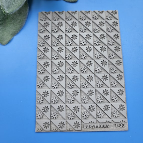 Polymer clay Texture tile Texture mat Clay stamp Polymer clay texture stencils "Flowers" T-33