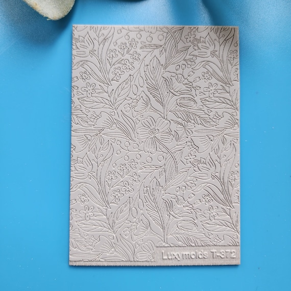 Polymer clay Texture tile Texture mat Clay stamp Polymer clay texture stencils "Flower, botanic" design clay texture Rubber mat T-372