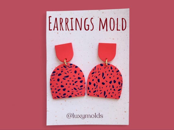 Silicone earrings mold / Silicone epoxy mold /Silicone UV resin molds/Geometry Arch earrings silicone jewelry mold/Matte effect earring mold