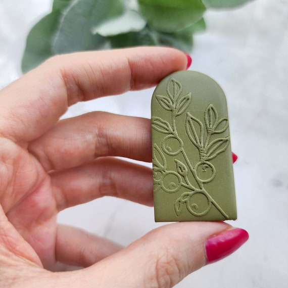 Embossing stamp for polymer clay Floral texture plate Flower debossing stamp Acrylic stamps