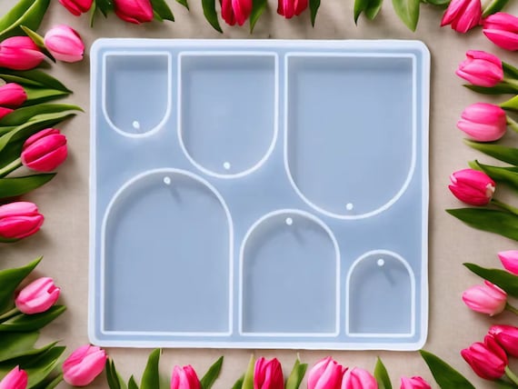 Silicone earrings mold /Silicone epoxy mold/Silicone earring moulds / Silicone UV resin molds / Geometry arch earrings silicone jewelry mold