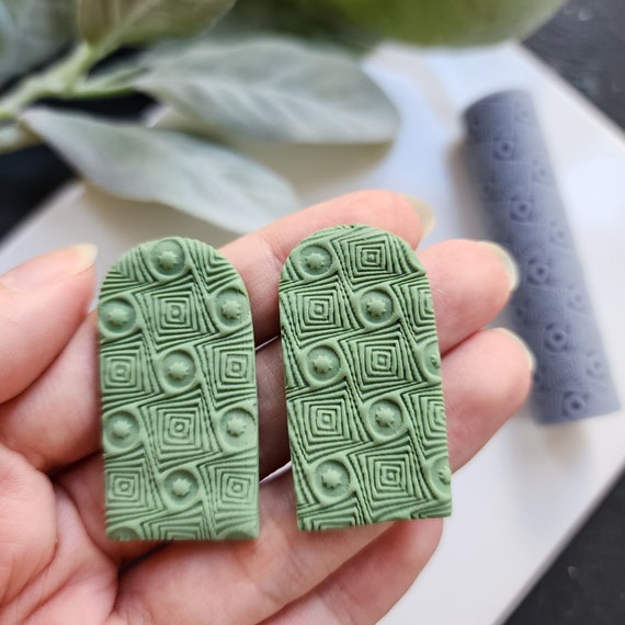 Polymer clay texture roller clay stamp 3D printed embossing