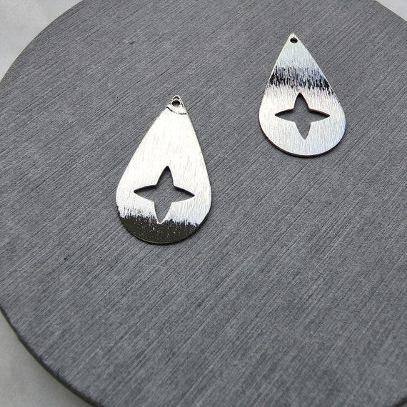 Silver charms Star drops Earrings components Earrings findings DIY jewelry
