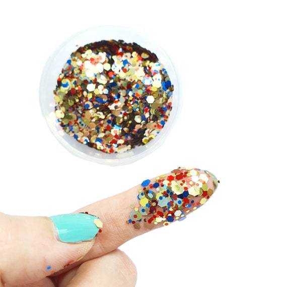 Gold Mix Hologram Chunky glitter for Resin crafts, Glitter for nail art, body, makeup, hair, face