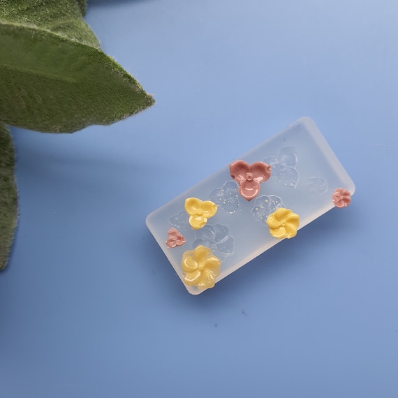 Silicone earrings mini mold "Flowers" for resin and epoxy