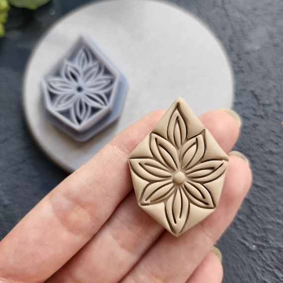 Polymer Clay cutters "Flower Diamond" Earrings sharp clay cutter / Polymer clay tool / Earrings cutter / Botanical cutter / Jewelry cutter