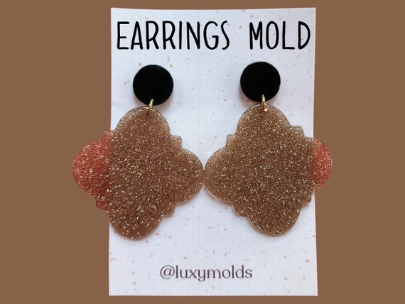 Silicone earrings mold / Silicone epoxy mold / Silicone UV resin molds / Geometry earrings silicone jewelry mold
