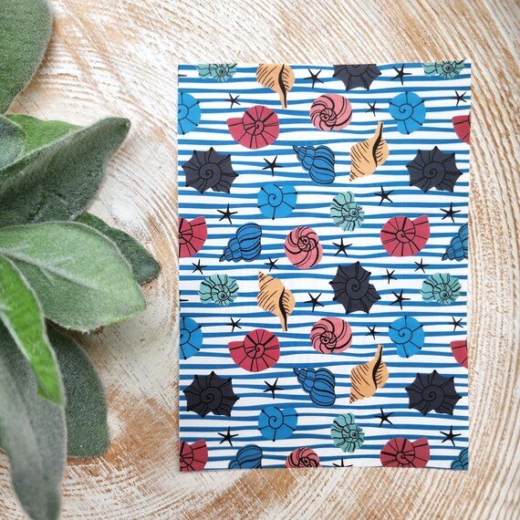 Clay transfer paper / Image transfer paper / Water soluble paper for polymer clay / Seashell pattern transfer sheet/ Transfer paper for clay