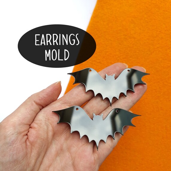 Halloween Bat Silicone earrings mold for resin and epoxy