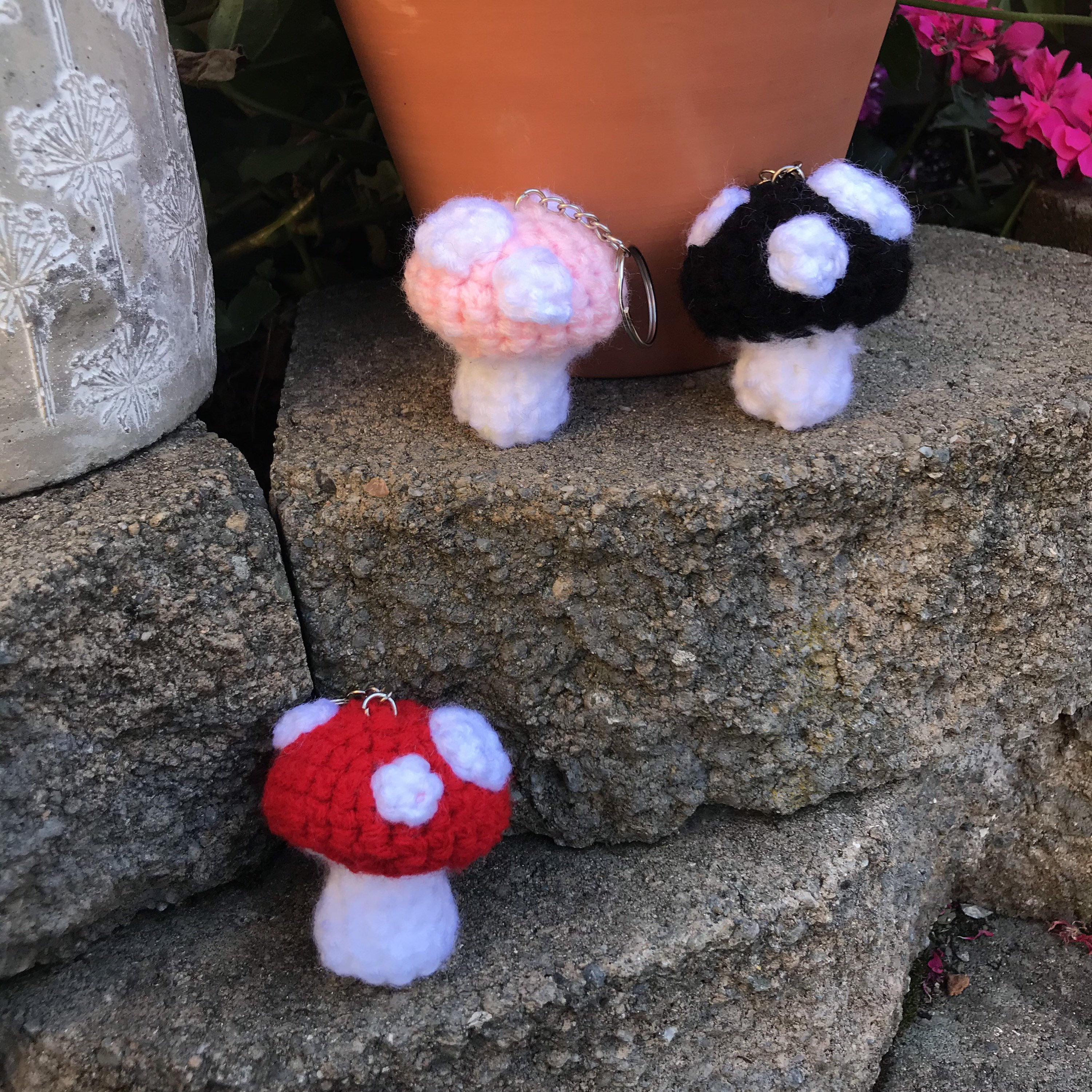 Crochet Mushroom Keychain - Etsy
