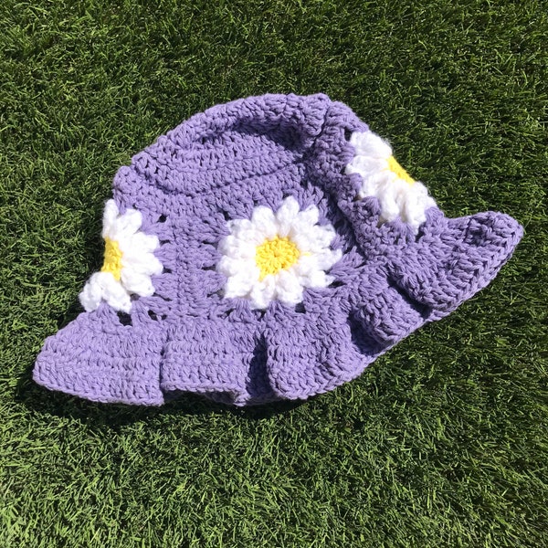 Crochet Bucket Hat Flower Etsy