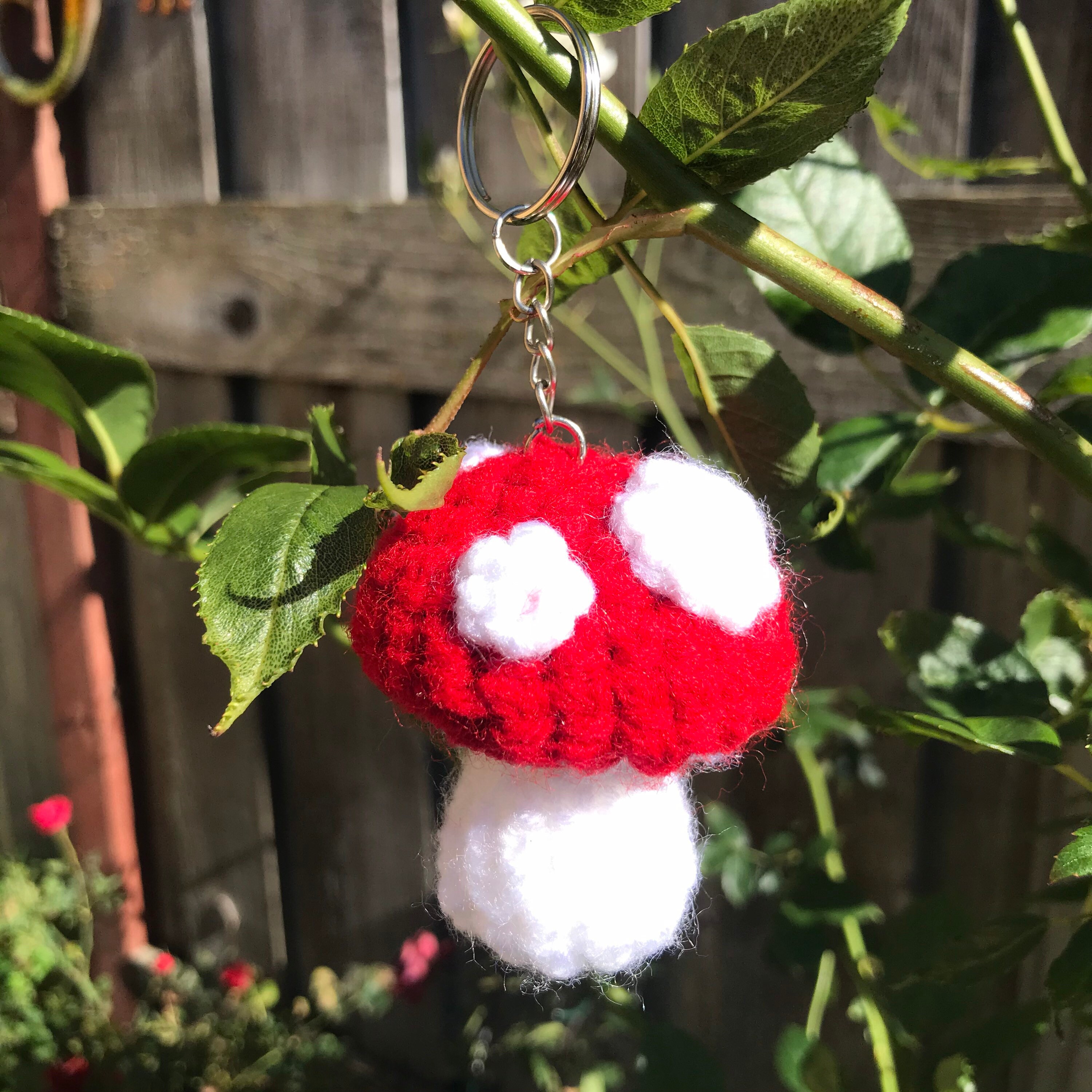 Crochet Mushroom Keychain - Etsy