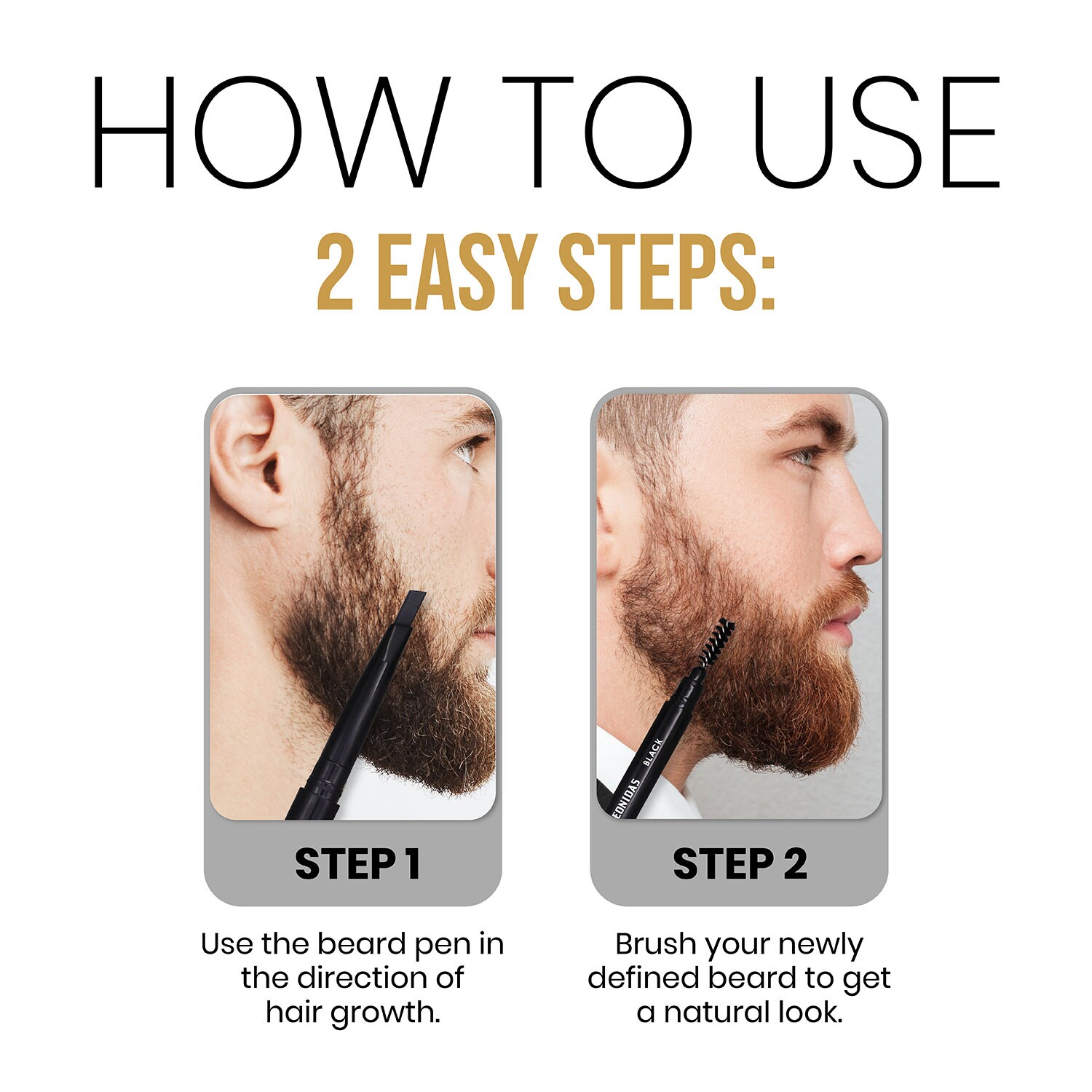 Black Beard Filler Fill Sharpen & Define Your Patchy Beard Etsy